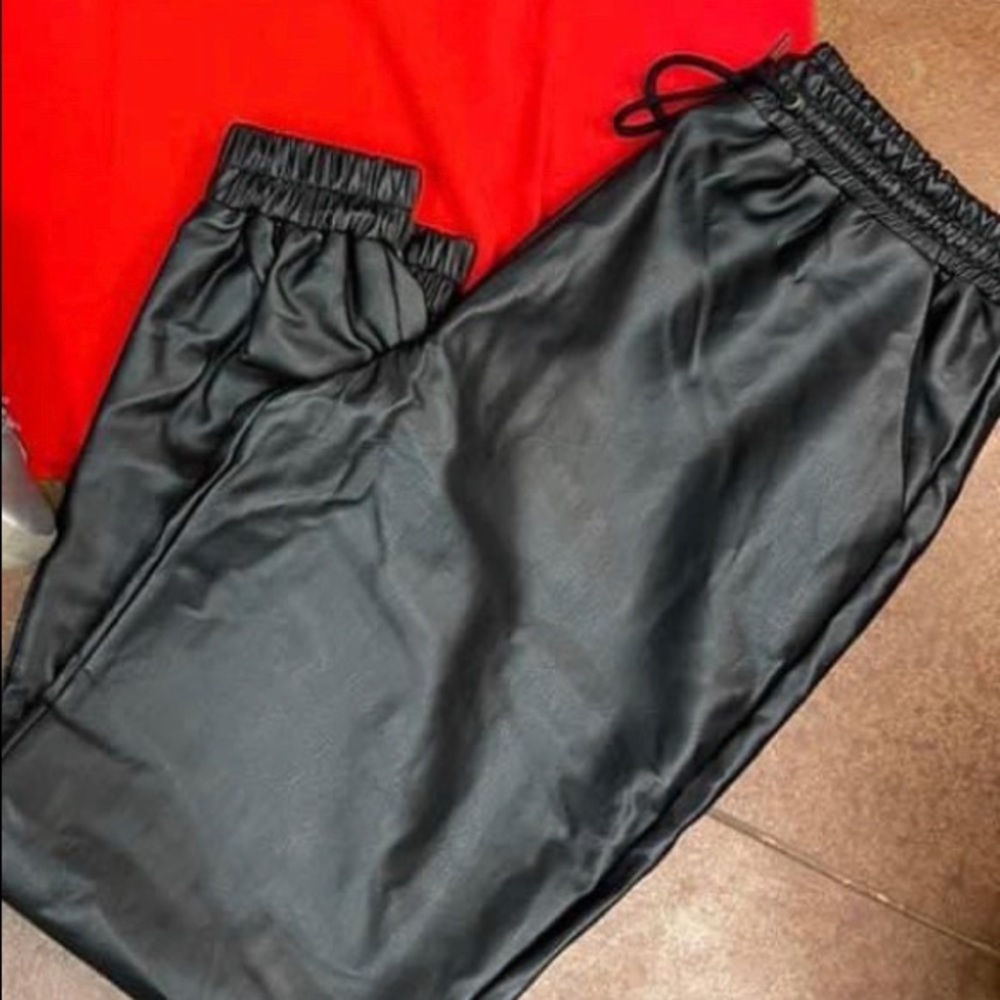 Mittoshop leather joggers black size M